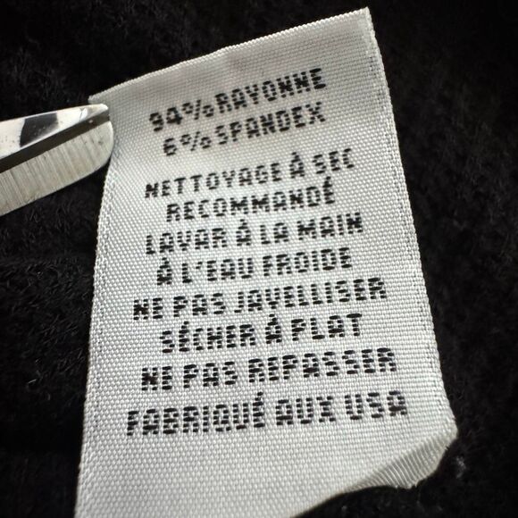 Lauren Moshi Black Long Sleeve Fitted Thermal Heart Graphic Size Small Designer - Picture 9 of 9